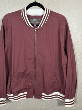 Torrid Womens Cotton Poplin Bomber Jacket Wild Ginger Burgundy Size 1 XL 14/16
